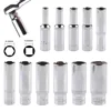 1pc Deep Socket 4/5/6/7/8/9/10/11/12/13/14mm Deep Socket Adapter 1/4inch Hex Socket Wrench Heads Ratchet Tool 3