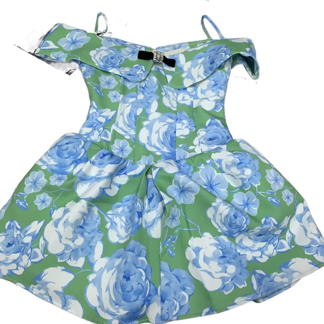 

2023 Women's Clothing Printed One Shoulder Fashion Dress