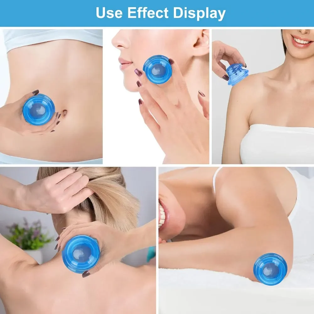 Silicone Vacuum Cupping Set Massage Body Cups Back Gua Sha Suction Cup Anti-Cellulite Skin Lift Physiotherapy Jars Slim 5