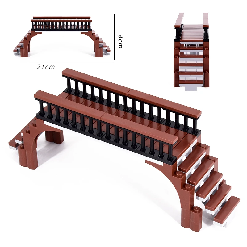 

City Road Street Passenger Foot-bridge Building Blocks mini model Compatible All Brands City Pedestrian Overpass Kids Toys