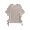 TRAF Hollow Out Knit Autumn Sweater for Women Transparent Short Top Beach Pullover Women Clothing 2142116 1