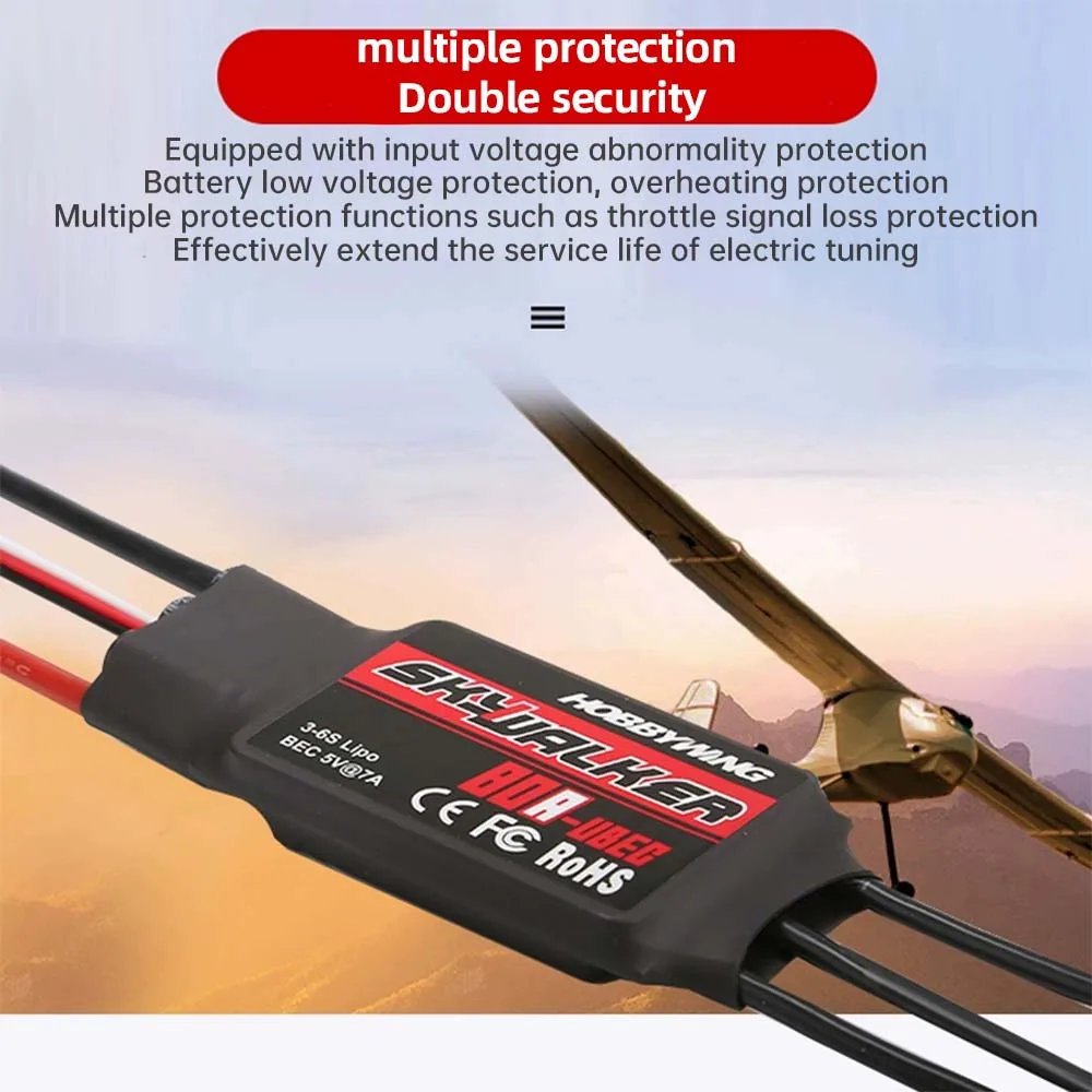 Hobbywing Skywalker 30A 40A 50A 60A 80A 100A 120A V2 ESC contrôleur de vitesse avec UBEC pour RC FPV quadrirotor avion hélicoptère – Image 4