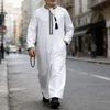 Aman Abaya Jubba Thobe for Men Saudi Arab Kaftan Muslim Men Long Sleeve Pullover Dress Prayer Robe Afghan Male Islam Clothing