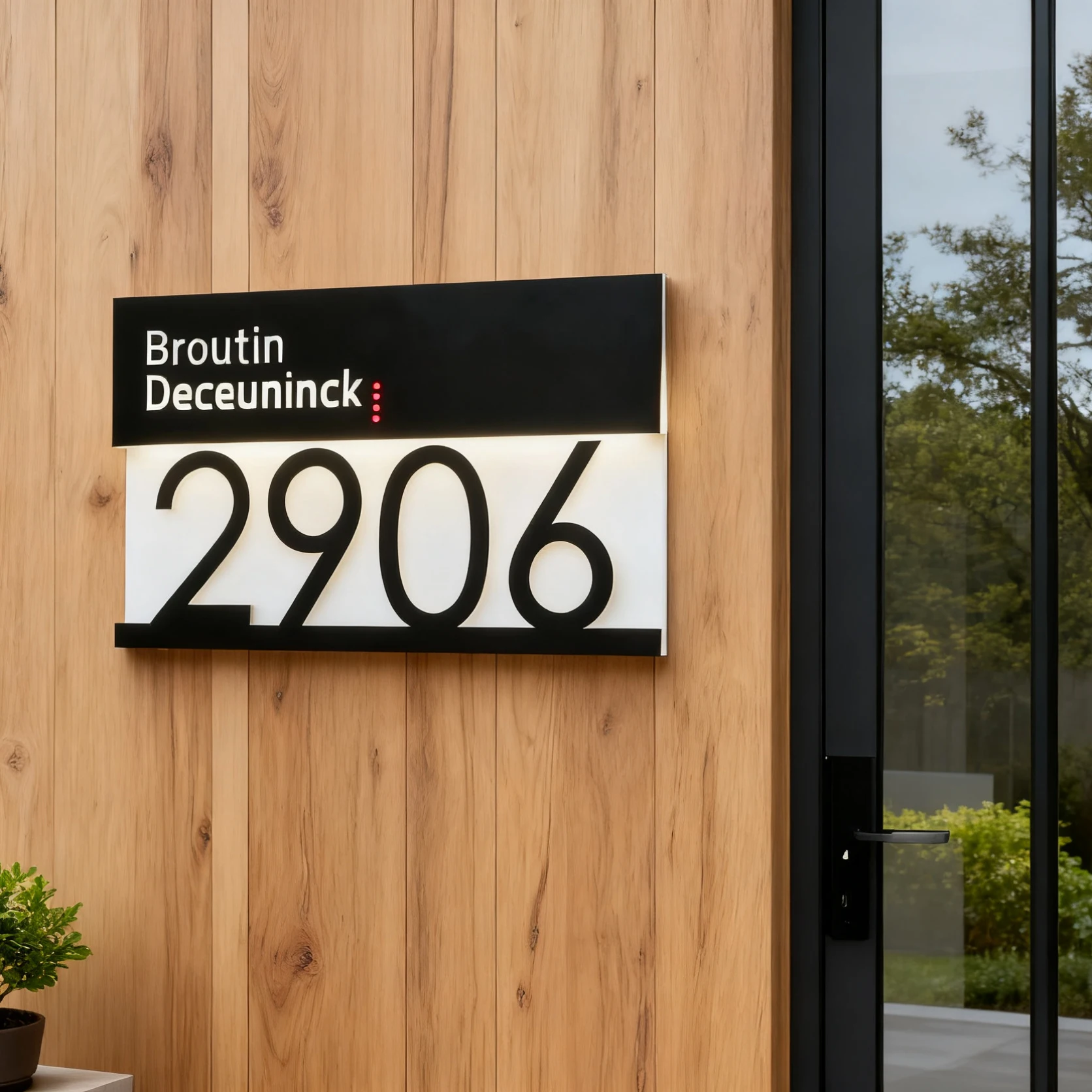 Customized Modern Solar House Sign LED Light House Number Outdoor 3D Laser Cut Acrylic Door Sign Decor Exterior Address house number signs,door signs,3d acrylic wall signs