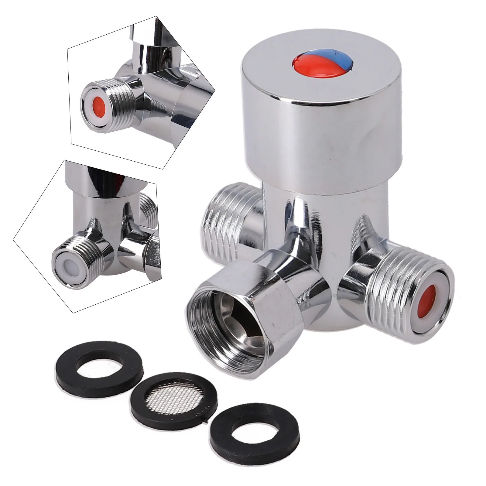 

For Water Heater Inlet Valve Mixing Valve Induction Tap Thermostatic Thickened Brass Wash Basin Water Valver 2 In 1