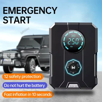 5 in 1 Avviatore di emergenza per auto Pompa d'aria Accumulatori e caricabatterie di riserva Compressore d'aria portatile Avviamenti di batterie per auto Avviamento di gonfiaggio automatico dei pneumatici