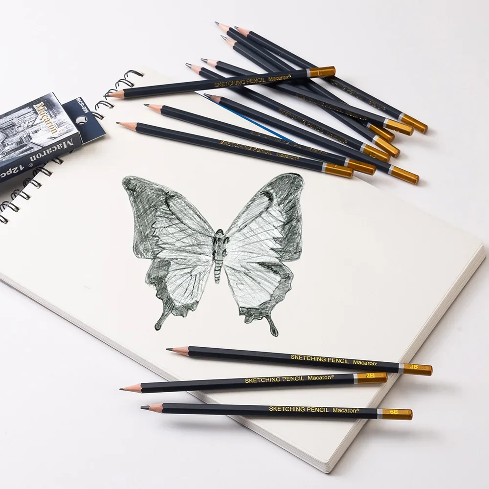 12Pcs Professional Sketch Charcoal Pencils Set F/H/2H/HB/B/2B/3B/4B/5B/6B/7B/8B Writing Graphite Drawing Pencils Art Supplies 5