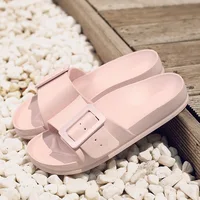 Comwarm Women Summer Flats Slippers New Fashion Beach Flip Flops With Adjustable Buckle Non-slip House Bath Slides Flats Sandals 2