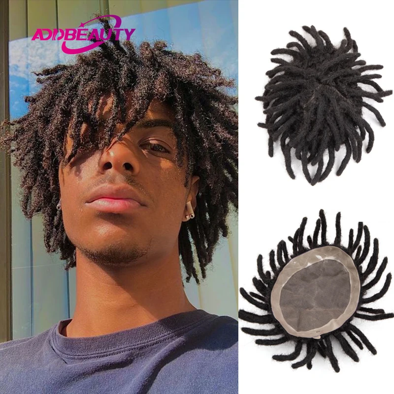 

Dreadlocks New Men Toupee Kinky Curly 100% Human Hair Wigs for Black Man Afro Human Natural Hairpiece Men's Capillary Prothesis