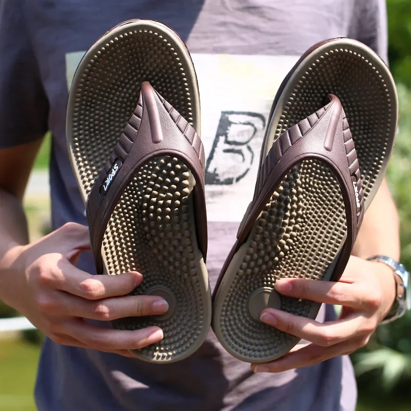MAEDEF Flip Flops for Men Summer Breathable Beach Shoes Sandals Mens Luxury Flip Flops Breathable Plus Big Size Men Slippers 47