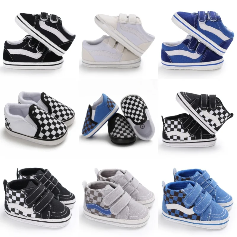 Fashion Spring and Autumn 0-1 Year Old Baby Shoes Boys and Girls Checkered Print Canvas soft sole newborn's first step in learni S59b1ecdc1d8f4e1894f0b34858da2c4bS