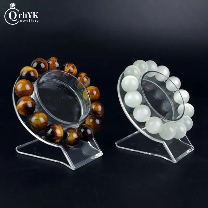 1Pcs Clear Jewelry Bracelet Display Holder Bangle Organizer Rack Acrylic Bracelet Display Collar Stand Holder Wholesale