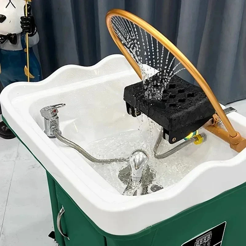 Head Spa Shampoo Chair Hair Salon Portable Small Hair Washing Station Chair Move Therapy Lettino Massaggio Furniture MQ50SC 2