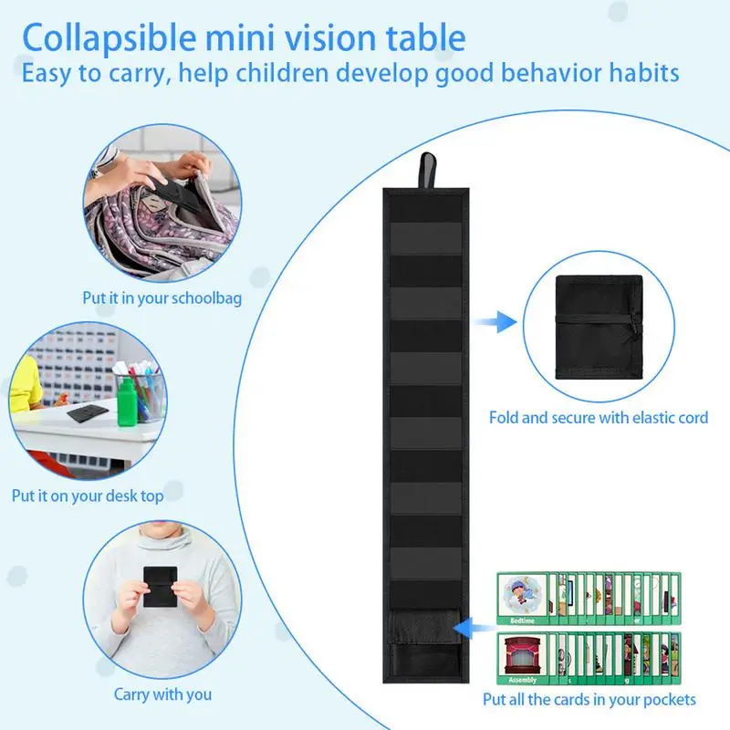 Visual Schedule Chart Mini Travel Pocket with 45 Activity