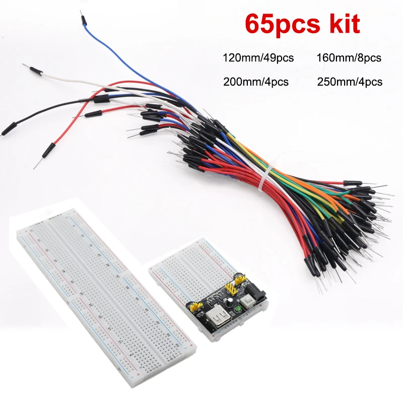 

65pcs/kit Breadboard Conducting Line Wire Length 120~250mm Patch Cord Connecting Line For Bread Board 65 Jumper Wires Wholesale