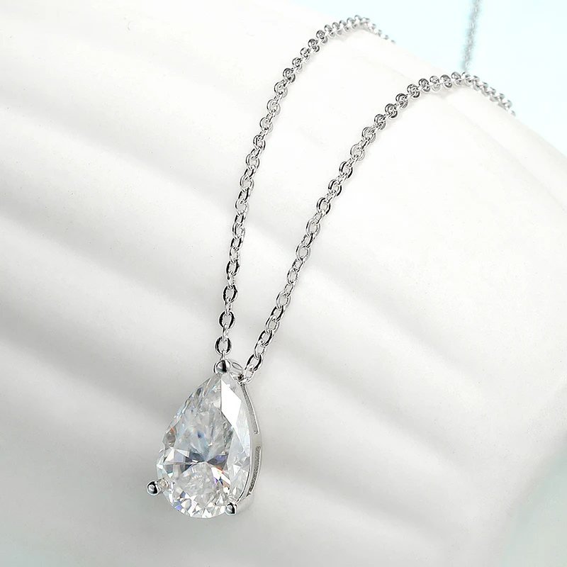 OEVAS 1-4CT 워터 드롭 Moissanite 펜던트 목걸이 귀걸이 여성용 S 스파클링 웨딩 파티 파인 쥬얼리 세트
