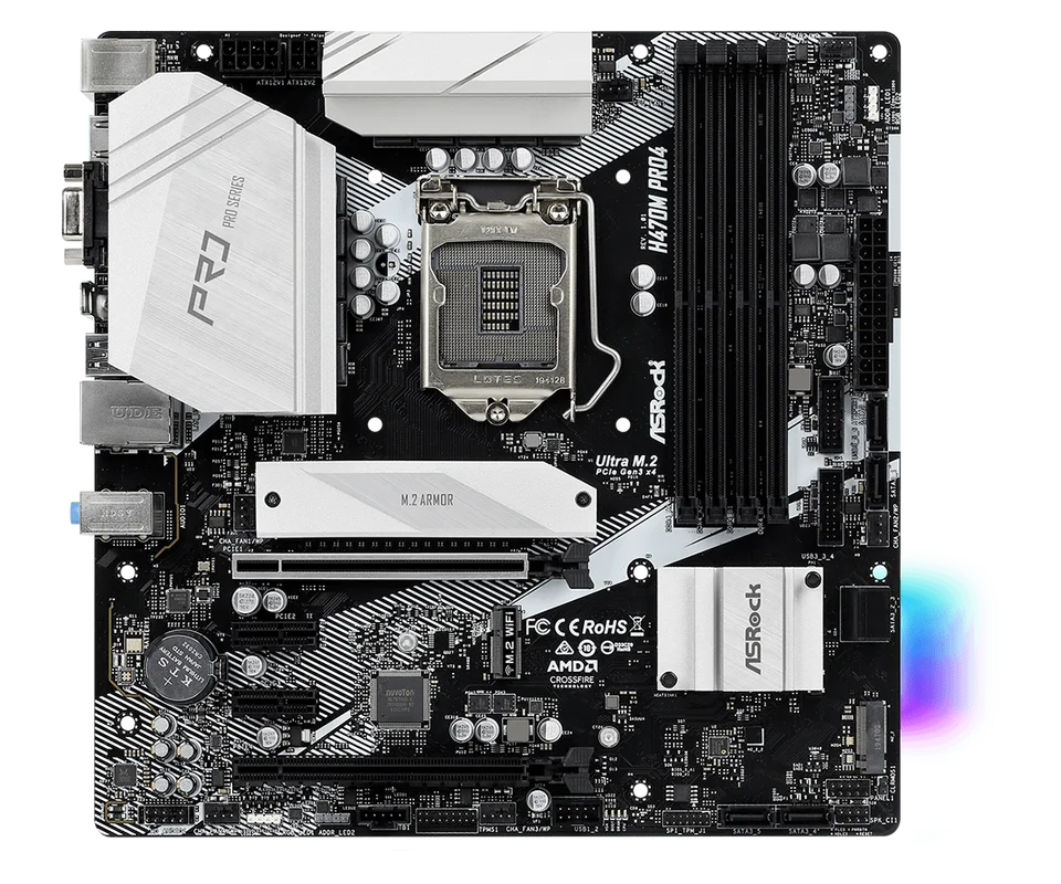 ASROCK H470M PRO4 Motherboard Intel H470 Socket 1200 support 