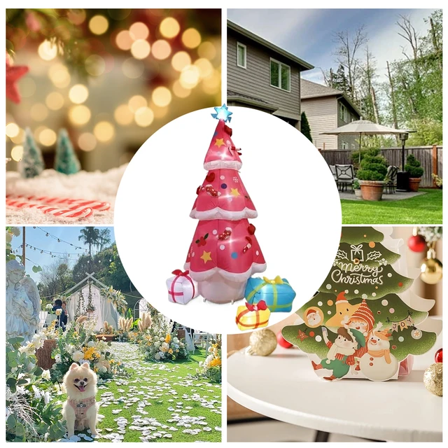 6.9FT Christmas Inflatable Tree Decor with LED Lights Lighted Blow Up Xmas Tree Blow Up Inflatable Tree for Party Holiday Xmas 4