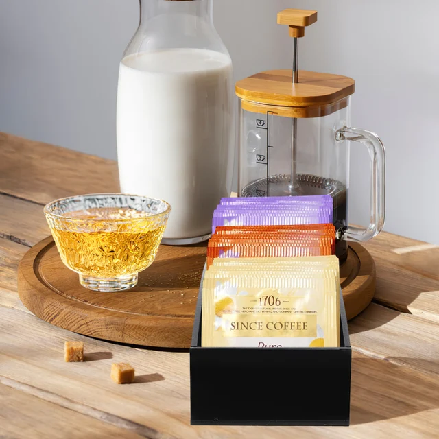 Porta Zucchero E Bustine Tè - Organizzatore 3 Scomparti, Design Legno, Per Cucina - Foto 5