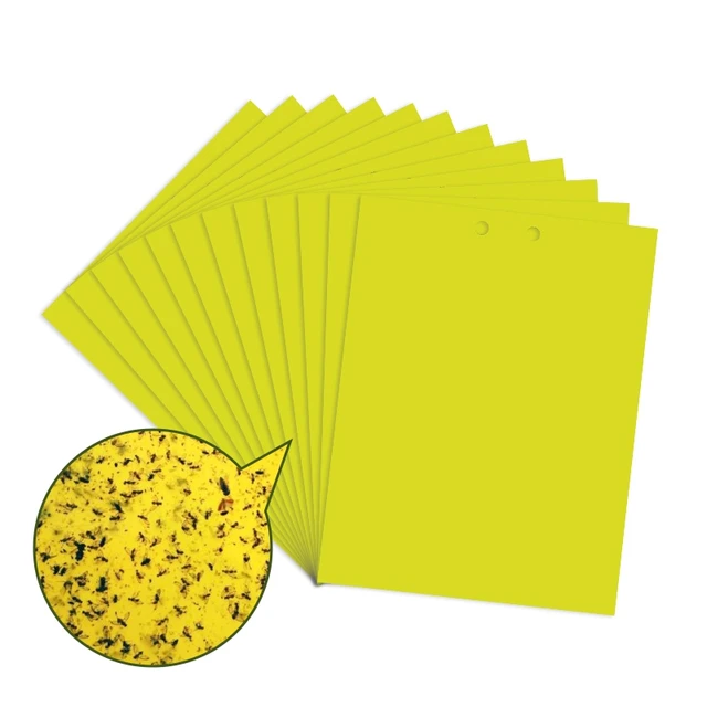 30-100Db Rovar Ragacsos Tábla Csapda Sárga Kétoldalas Ragasztó Matrica Légy Fogó Hibák Flpwer Cserepes Kerti Kártevőirtó Készletek