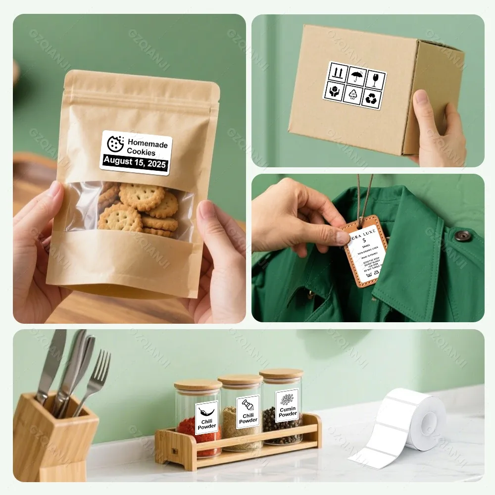 For Marklife P50 X2 Thermal Label Maker 2inch Printer White Color Cable Cartoon Waterproof Adhesive Sticker Label Paper 30-50mm