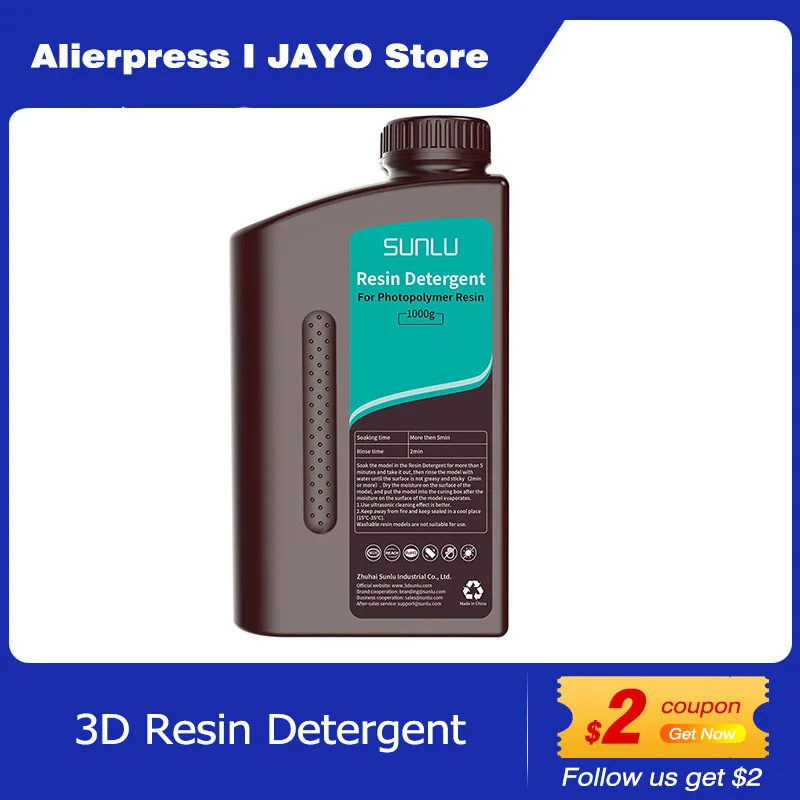 SUNLU/JAYO 3D Printer Resin Detergent Cleaner Non-Toxic Hand-Washable  Reusable Resin Cleaner Compatible with 3D Printing Resins - AliExpress