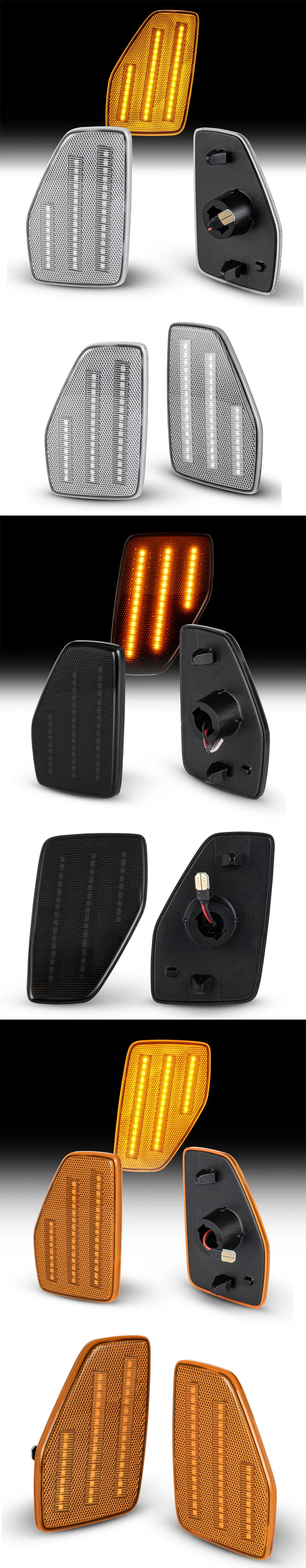 2Pcs Canbus LED Bumper Fender Side Marker Light Turn Signal Lamps For Hummer H3 2006-2010 H3T 2009-2010 39smd Amber OEM#15873638