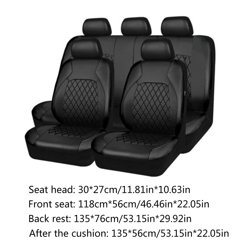 Juego completo Universal de fundas de asiento de coche de cuero PU para la  mayoría de los vehículos, cojines de asiento - AliExpress