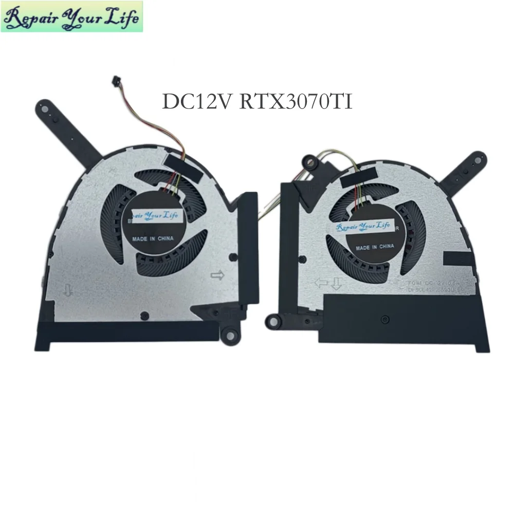 Ventilador de Refrigeração Portátil para Asus Tuf Gaming Fx517zr Fx517zm Rtx 3060 Rtx3070ti 12v Cpu Gpu Cooler Fans 13nr0990t02011 13nr0990t01011