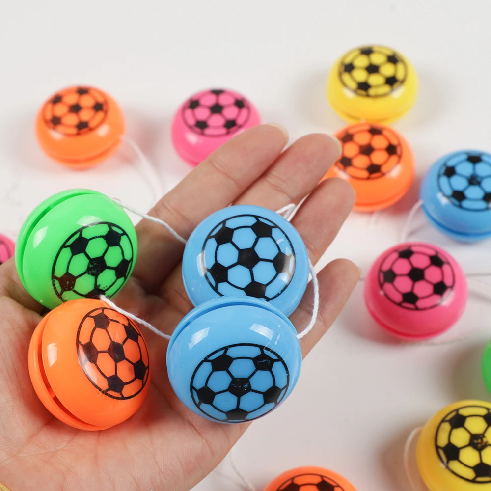 10Pc Plastic Mini Football Yoyo Balls Funny Gadgets Interesting Toys for Kids Birthday Party Favors Pinata Fillers School Prizes