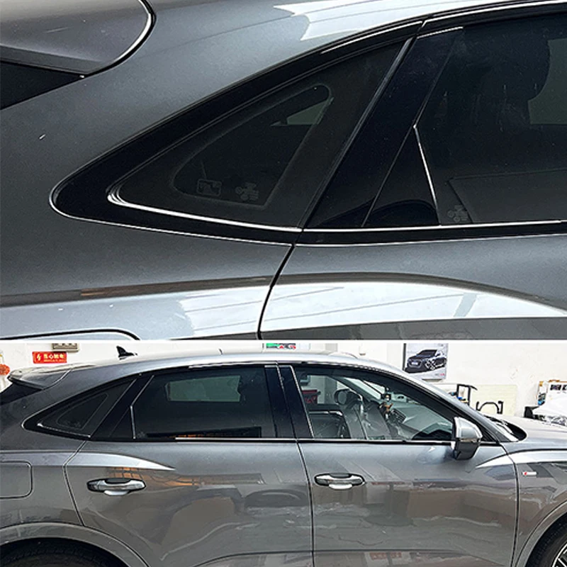 아우디 Q3 스포츠백 전용 2019 2020 2021 2022 2023, 광택 블랙 자동차 윈도우 트림 몰딩 커버 트림, 10 개