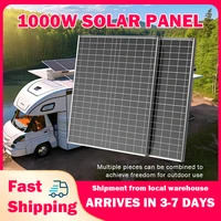 Panneau solaire 1000W 12V, module PV à haut rendement, système d'alimentation hors réseau pour camping-car, caravane, maison, camping en plein air, recharge de batterie 1
