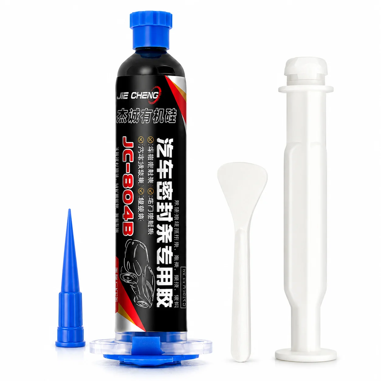 Black Automotive Silicone Sealant - Waterproof Adhesive for Windshield and Window Repair