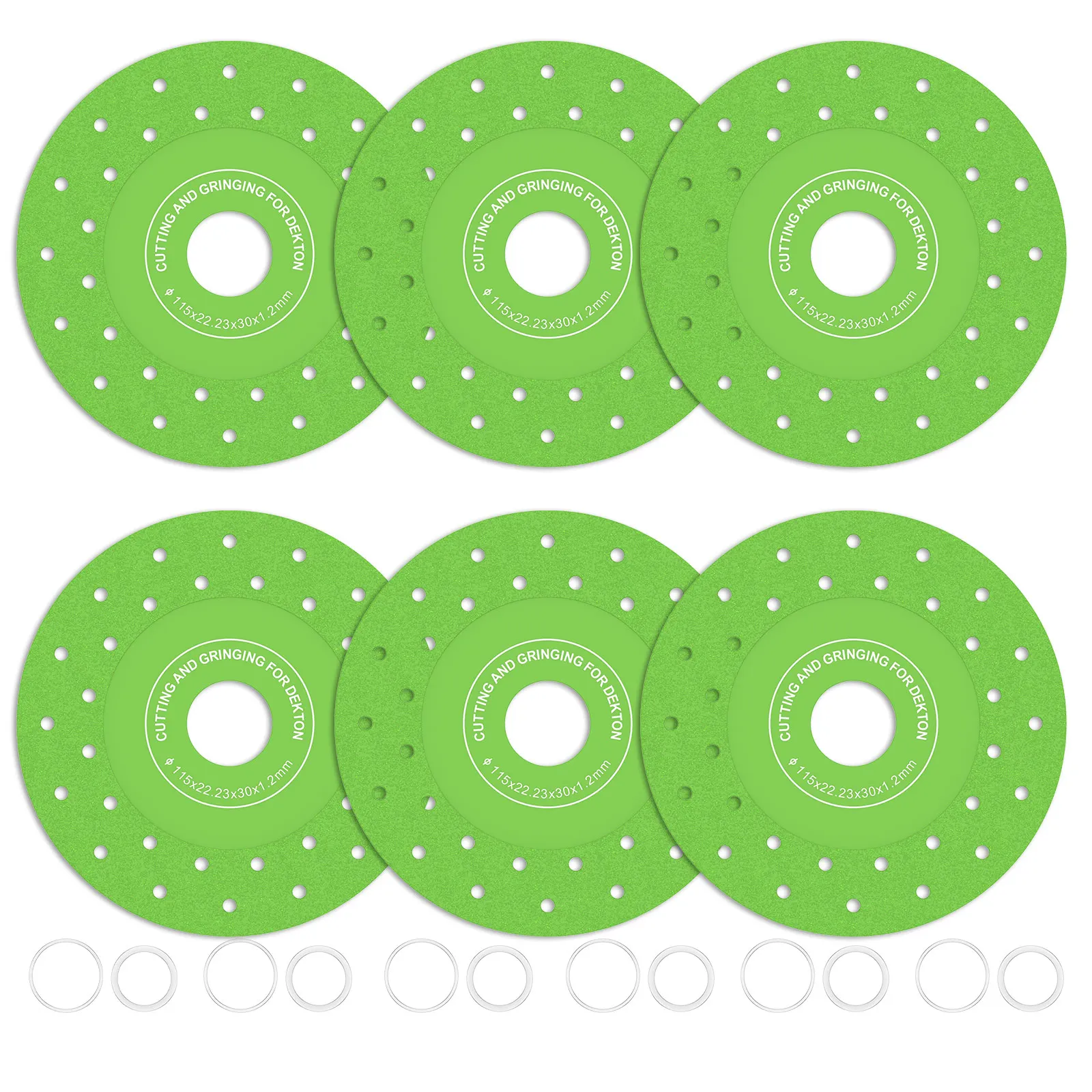 Premium 6-Pack Diamond Cutting Discs - 4.5 Inch for Tile, Marble, and Glass