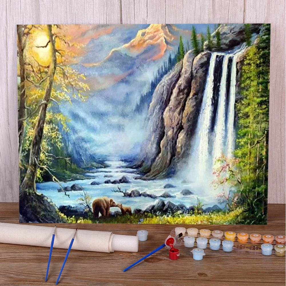 キャンバス絵画風景滝アート写真 20x40cm(8x16in)フレームレス キャンバス絵画風景滝アート写真 20x40cm(8x16in)フレームレス