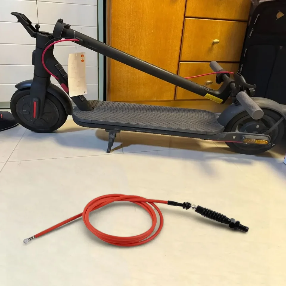 Cable De Freno Para Patinete Eléctrico Xiaomi Mi 4 / Lite - Longitud 134 Cm, Color Naranja, Metal Resistente, Fácil Instalación