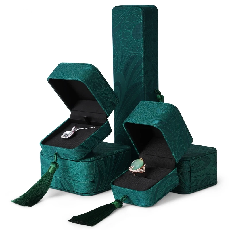 Oirlv Green Jewelry Box With Tassels Wedding Ring Box Chinese Style Earring Necklace Bracelet Jewelry Packing Box Jewelry Boxes - Image 3