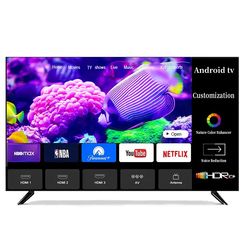 TV inteligente Android 4K de 32/40/42/43 polegadas - tela plana LED personalizável, global 110-240V, WiFi