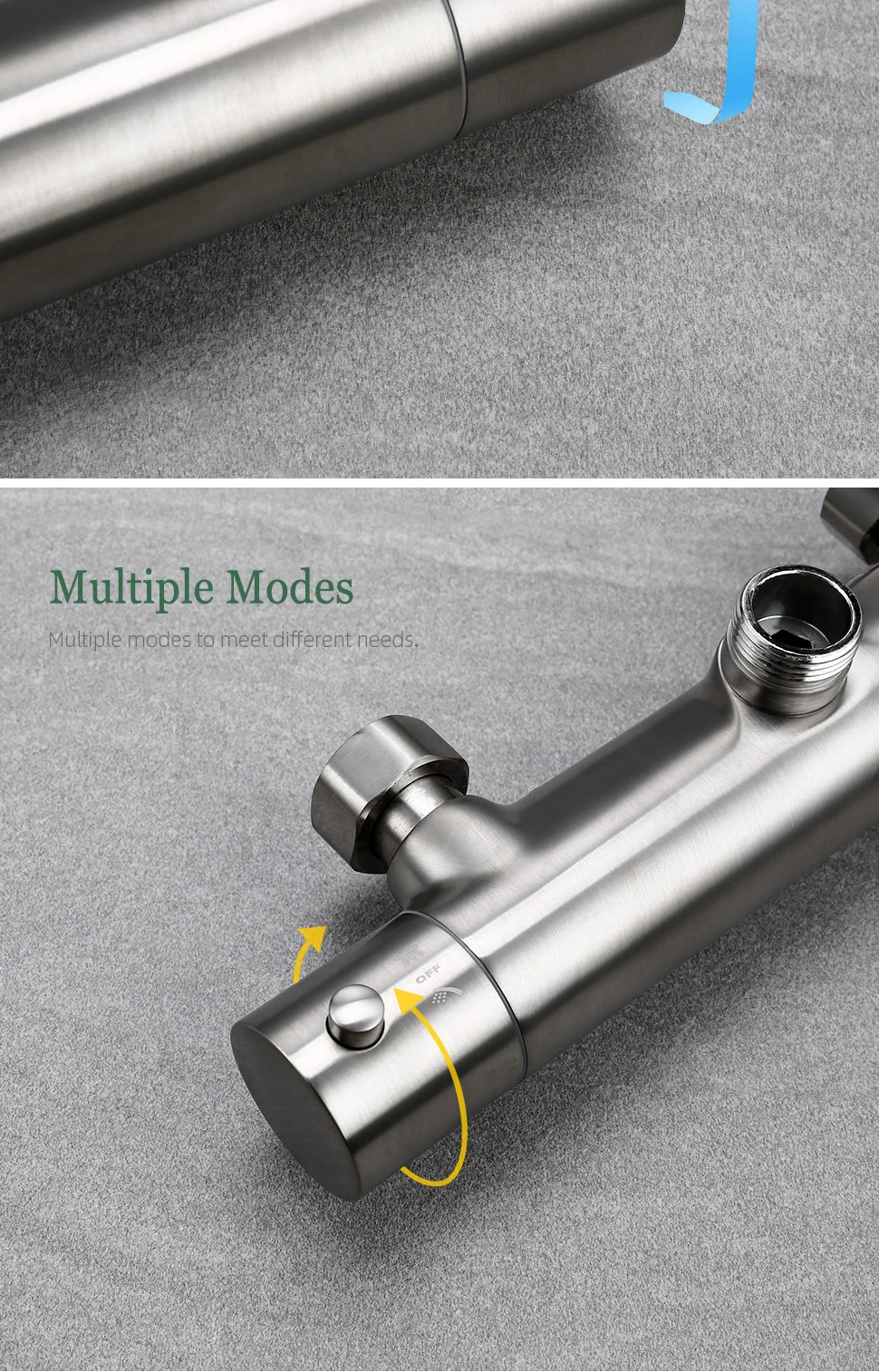 S59b32c0c6f944544a2ce2eeb7dcf9a1cB Brushed Nickel Thermostatic Shower Faucets Sets Wall Mount Brass Bathroom Mixer Rain shower Faucet Rainfall Shower Thermostatic Systems Mallzona