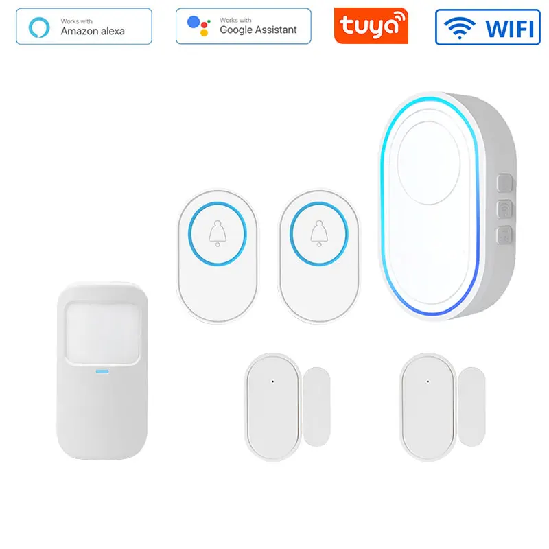 bticino intercom Home Wireless Tuya Smart Doorbell Welcome Chime Door Bell Alarm Connect 433MHz Detector Alert Mode LED Light Kit door intercom with camera Door Intercom Systems