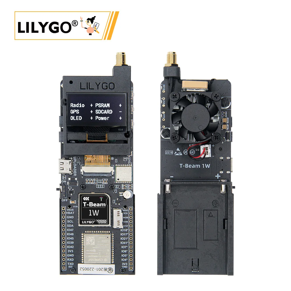 LILYGO® T-Beam 1W ESP32-S3 Low Power SX1262 LoRa Module Supports 830~945 MHz With 1.3-inch OLED GPS Compatible With F550 Battery