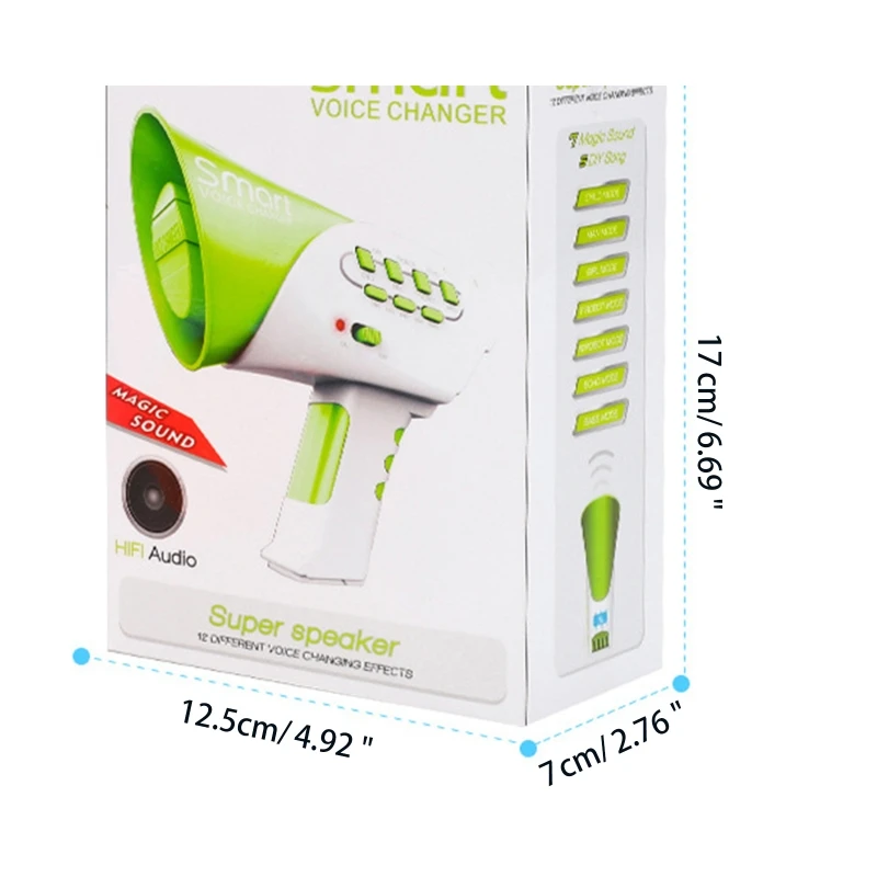 Portable Megaphone Musical Toy w/ 7 Voice Changer 5 DIY Remix Sound Classroom Family Party Gathering Props Girls Favor D5QA