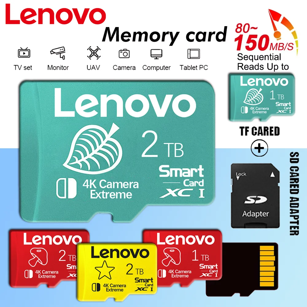Lenovo Memory Card 2TB 1TB High Speed Full HD Video Card 512GB MINI SD 256GB 128GB 64GB Micro For Phone/Tablet/PC