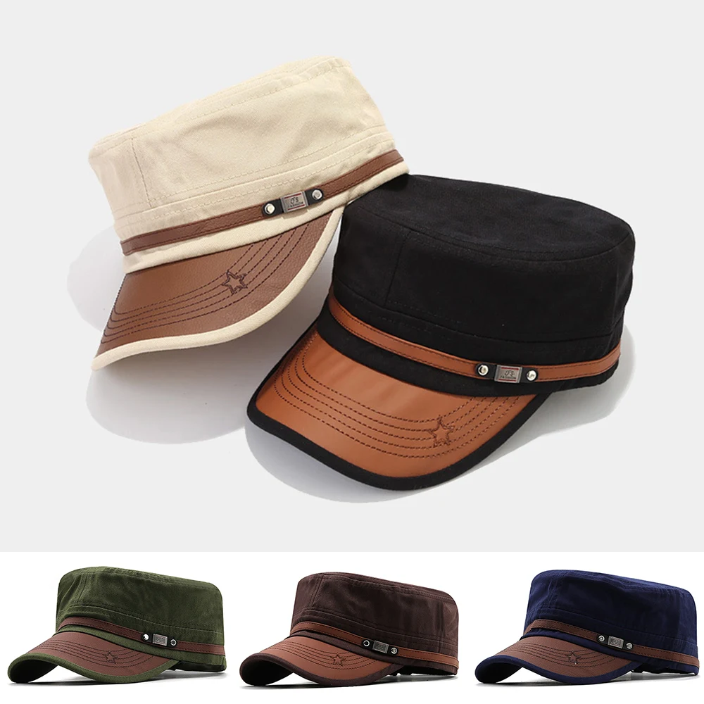 Flat Top Caps Military Cadet Caps Army Hats Casual Vintage Pentagram Hat Gorras Para Hombres Originales Maquillage Sephora