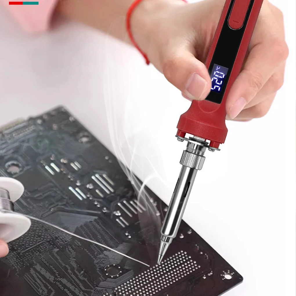Digital Electric Soldering Iron Kit 100W Temperature Adjustable LCD Display Solder Rework Station Heat Pencil Tips Repair Tools