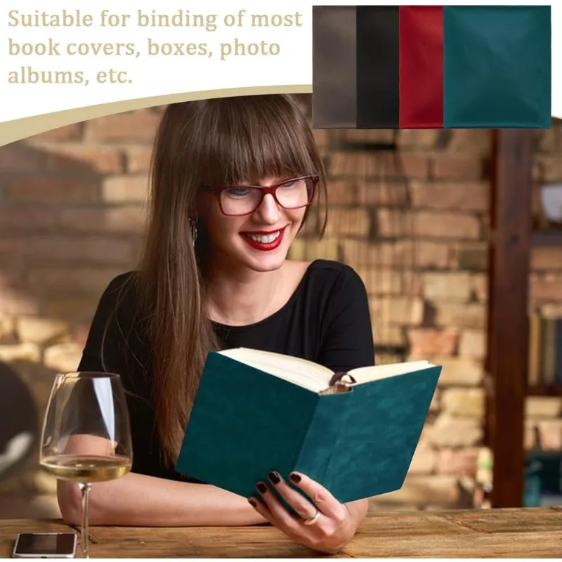 4pcs 4 Colors Notebook Binding Cloth 19.7x17.1 inch Faux Suede Bookcover Fabric DIY Notebook Cloth Protective Cover Bookbinding