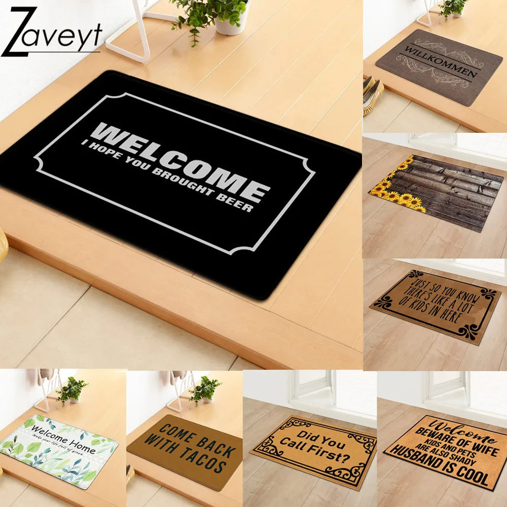 

Home Entrance Welcome Door Mat Print Funny Letter Welcome Mat Velvet Soft Anti Dust Doormat for Outdoor & Indoor Use Floor Mat