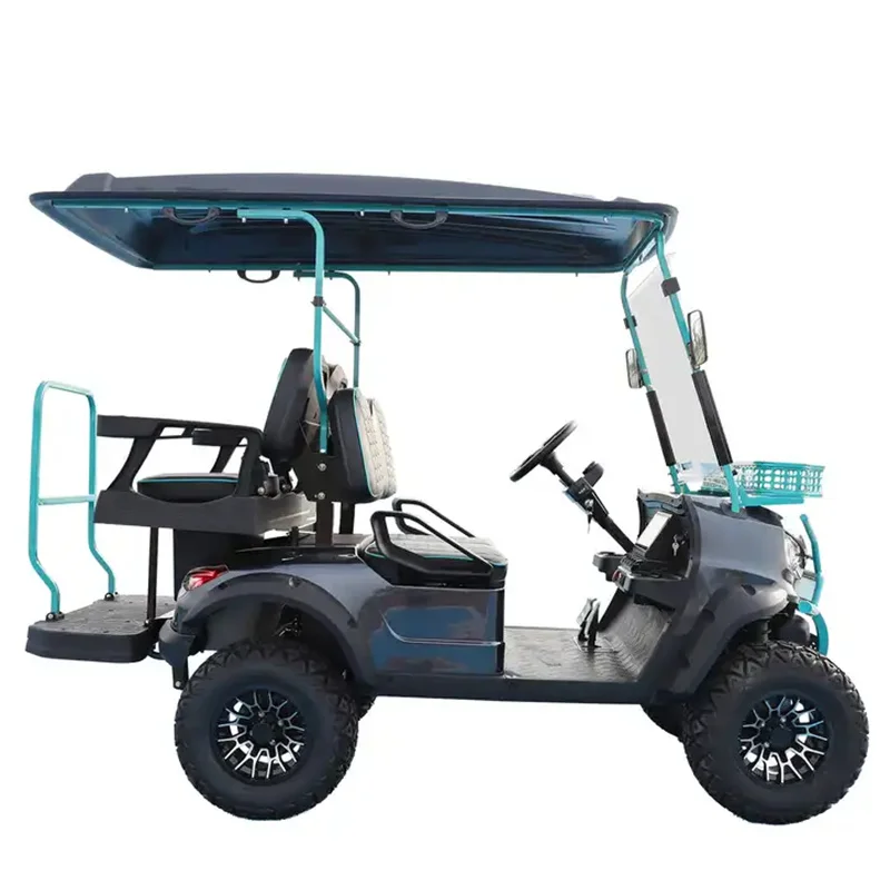 60V 4-Seater 5Kw Motore Sospensione Indipendente Freno A Disco Pneumatico Da 14 Pollici Carrello Da Golf Da Caccia Elettrico Con Colori Personalizzabi