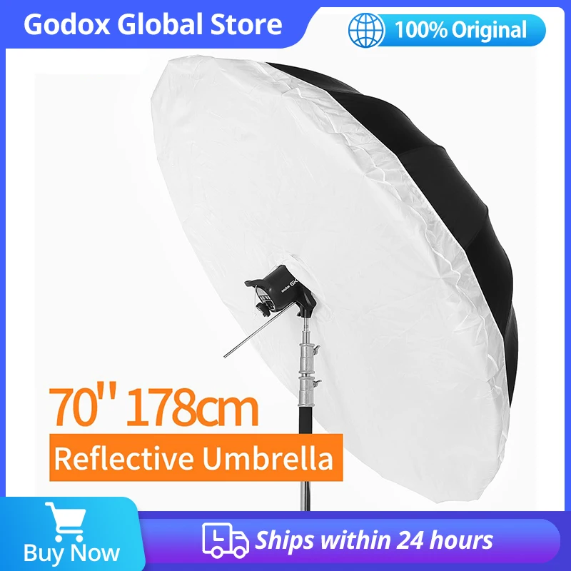 Godox-70 인치 178cm 실버 블랙 반사 우산 조명 대형 디퓨저 커버 포함, 라이트 우산