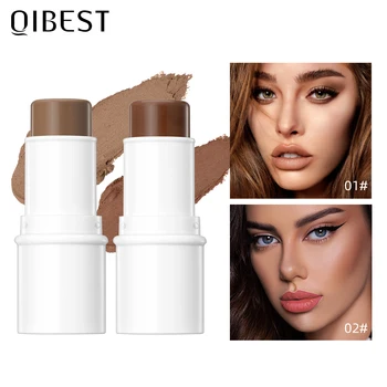 QIBEST 얼굴 메이크업 브론저 스틱 크림, 루즈 틴트 컨투어링 메이크업, 화장품 하이라이터 브론저 펜, 여성 얼굴 일루미네이터 7.2g